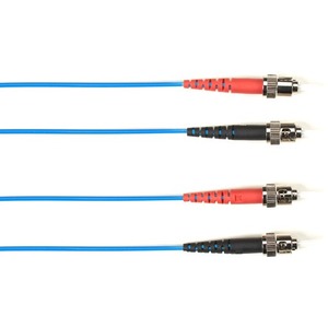 Black Box Fiber Optic Duplex Patch Network Cable - 9.80 ft Fiber Optic Network Cable for Network Device - First End: 2 x ST Network - Male - Second End: 2 x ST Network - Male - 1 Gbit/s - Patch Cable - OFNP, OFNR - Blue - TAA Compliant