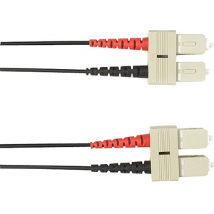 Black Box Colored Fiber OM2 50/125 Multimode Fiber Optic Patch Cable-OFNR PVC - 3.28 ft Fiber Optic Network Cable for Network Device - First End: 2 x SC Network - Male - Second End: 2 x SC Network - Male - 1 Gbit/s - Patch Cable - OFNR, Riser - Black - TAA Compliant