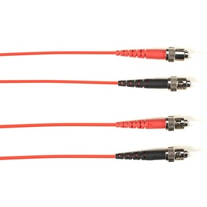 Black Box Fiber Optic Duplex Patch Network Cable - 6.50 ft Fiber Optic Network Cable for Network Device - First End: 2 x ST Network - Male - Second End: 2 x ST Network - Male - 1 Gbit/s - Patch Cable - OFNR - Red - TAA Compliant