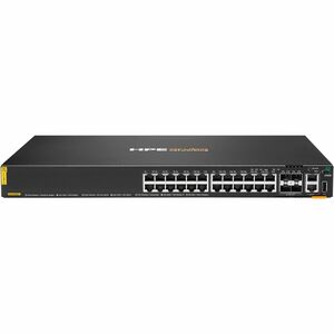 HPE CX 6200F 24G Class 4 PoE 4SFP+ 370W Switch - 24 Ports - Manageable - Gigabit Ethernet, 10 Gigabit Ethernet - 10/100/1000Base-T, 10GBase-X - 3 Layer Supported - Modular - 65 W Power Consumption - 370 W PoE Budget - Twisted Pair, Optical Fiber - 1U - Cabinet Mount, Rack-mountable, Surface Mount - Lifetime Limited Warranty