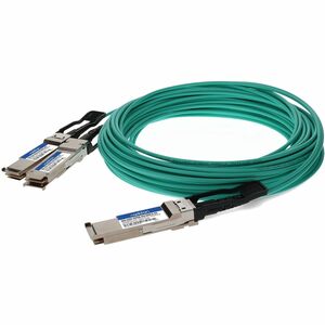 AddOn MSA and TAA Compliant 200G-AOC QSFP56 to 2xQSFP56 Active Optical Cable (850nm, MMF, 20m, LSZH)