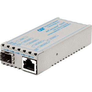 miConverter 10/100/1000 Gigabit Ethernet Fiber Media Converter RJ45 SFP - 1 x 10/100/1000BASE-T; 1 x 1000BASE-X (SFP); Euro. AC Powered; Lifetime Warranty