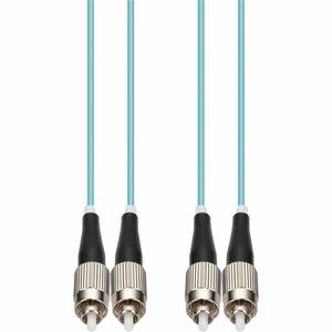 AddOn 3m FC to FC Aqua OM4 Duplex OFNR (Riser-Rated) Fiber Patch Cable