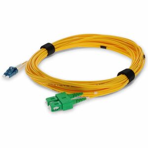 AddOn 1.5m ASC to LC Yellow OS2 Duplex Microboot, Snagless OFNR (Riser-Rated) SMF Fiber Patch Cable