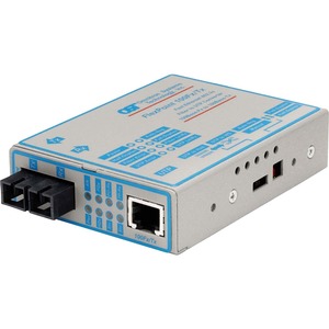 FlexPoint 100Mbps Ethernet Fiber Media Converter RJ45 SC Multimode 5km - 1 x 100BASE-TX; 1 x 100BASE-FX; US AC Powered; Lifetime Warranty