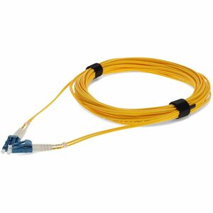 AddOn 14m LC to LC Yellow OS2 Duplex Microboot, Snagless OFNR (Riser-Rated) SMF Fiber Patch Cable