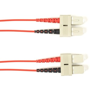 Black Box Fiber Optic Duplex Patch Network Cable - 32.80 ft Fiber Optic Network Cable for Network Device - First End: 2 x SC Network - Male - Second End: 2 x SC Network - Male - 1 Gbit/s - Patch Cable - OFNR - Red - TAA Compliant