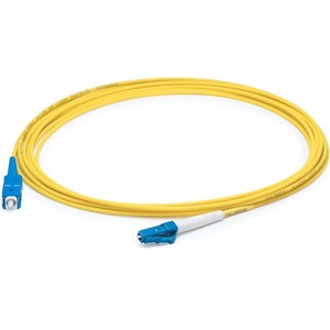 AddOn 37m SC to LC Yellow OS2 Simplex OFNP (Plenum-Rated) SMF Fiber Patch Cable