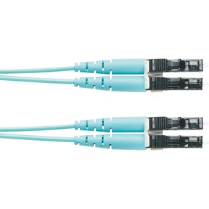 Panduit Fiber Optic Duplex Patch Network Cable - 42.65 ft Fiber Optic Network Cable for Network Device - First End: 2 x LC Network - Male - Second End: 2 x LC Network - Male - 10 Gbit/s - Patch Cable - Aqua - 1