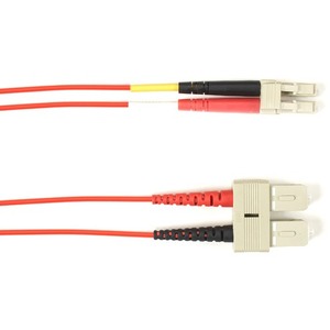 Black Box Fiber Optic Patch Network Cable - 9.80 ft Fiber Optic Network Cable for Network Device - First End: SC Network - Male - Second End: LC Network - Male - 1 Gbit/s - Patch Cable - OFNP - 9/125 &micro;m - Red - TAA Compliant