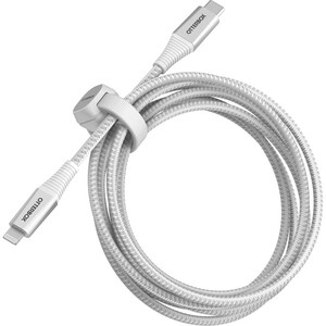 OtterBox Lightning to USB-C Cable Premium Pro Fast Charge - 6.56 ft Lightning/USB-C Data Transfer Cable for iPhone, iPad - First End: 1 x Lightning - Male - Second End: 1 x USB Type C - Male - 480 Mbit/s - MFI - Ghostly Past (White)
