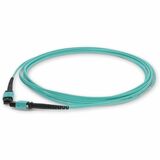 AddOn 10m MPO/UPC (Male) to MPO/UPC (Male) Aqua OM3 OFNR (Riser-Rated) 12-Strand Fiber Patch Cable
