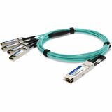 AddOn MSA and TAA Compliant 40GBase-AOC QSFP+ to 4xSFP+ Active Optical Cable (850nm, MMF, 7m)