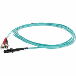 AddOn 10m ST to MT-RJ Aqua OM3 Duplex OFNR (Riser-Rated) Fiber Patch Cable