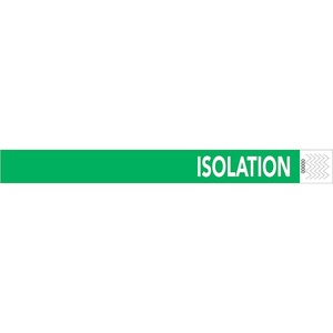Zebra Color Coded Label - ISOLATION - 1" Width x 10" Length - Permanent Adhesive - Rectangle - Green - Synthetic, Tyvek - Tamper Evident, Adhesive Closure - 1000 / Box