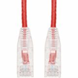AddOn 10ft Red CAT 6A Slim PVC Ethernet Cable Snagless Clear-Claw RJ-45 M/M