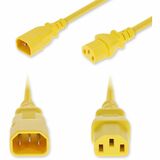 AddOn 4ft C14 Male to C13 Female Standard Commercial 14 AWG 250V at 15A PVC SJT (Service Junior Thermoplastic) Yellow Power Cable