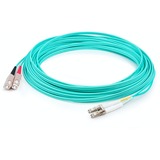 AddOn 76m SC to LC Aqua OM4 Duplex OFNR (Riser-Rated) Fiber Patch Cable