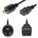 AddOn 8ft NEMA L5-20P Male to C19 Female Twist-Lock Compatible Industrial Grade 12 AWG 125V at 20A PVC SJT (Service Junior Thermoplastic) Black Power Cable