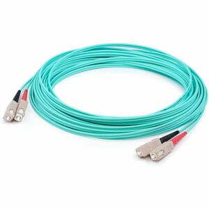 AddOn 76m SC to SC Aqua OM4 Duplex OFNR (Riser-Rated) Fiber Patch Cable