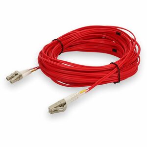 AddOn 20m LC to LC Red OM4 Duplex OFNR (Riser-Rated) Fiber Patch Cable