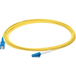 AddOn 71m SC to LC Yellow OS2 Simplex OFNR (Riser-Rated) SMF Fiber Patch Cable