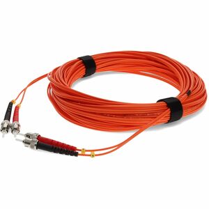 AddOn 40m ST to ST Orange OM1 Duplex OFNR (Riser-Rated) MMF Fiber Patch Cable