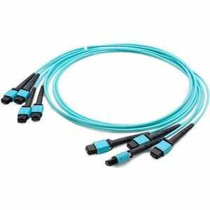 AddOn 50m MPO/UPC to MPO/UPC Aqua OM4 OFNR (Riser-Rated) 48-Strand Fiber Trunk Cable