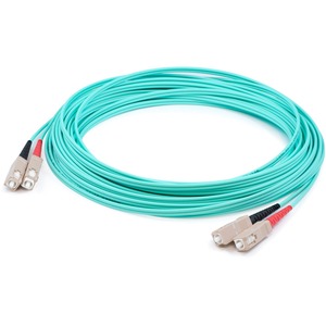 AddOn 39m SC to SC Aqua OM4 Duplex LSZH Fiber Patch Cable