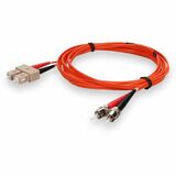AddOn 8m ST to SC Orange OM1 Duplex OFNR (Riser-Rated) MMF Fiber Patch Cable