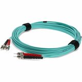 AddOn 6m ST to ST Aqua OM4 Duplex OFNR (Riser-Rated) TAA Fiber Patch Cable