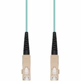 AddOn 15m SC to SC Aqua OM4 Simplex OFNP (Plenum-Rated) Fiber Patch Cable