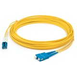 AddOn 18m SC to LC Yellow OS2 Duplex OFNP (Plenum-Rated) SMF Fiber Patch Cable