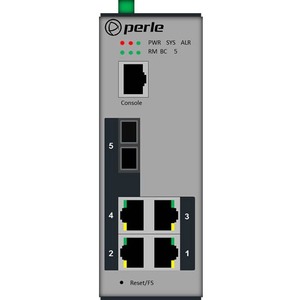 Perle IDS-305F - Managed Industrial Ethernet Switch with Fiber - 5 Ports - Manageable - Fast Ethernet, Gigabit Ethernet - 10/100/1000Base-T, 100Base-BX - 2 Layer Supported - Twisted Pair, Optical Fiber - Panel-mountable, Wall Mountable, Rail-mountable, Rack-mountable - 5 Year Limited Warranty