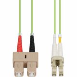AddOn 5m SC to LC Lime Green OM5 Duplex OFNR (Riser-Rated) Fiber Patch Cable