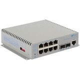 Omnitron Systems OmniConverter 10G/M, 2xSFP/SFP+, 4xRJ-45, 1xDC Powered Wide Temp
