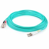 AddOn 17m SC to LC Aqua OM4 Duplex LSZH Fiber Patch Cable