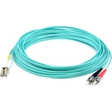 AddOn 34m ST to LC Aqua OM4 Duplex OFNP (Plenum-Rated) Fiber Patch Cable