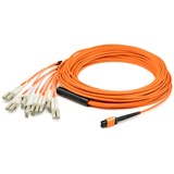 AddOn 25m MPO/UPC to 4xLC/UPC Duplex Orange OM1 OFNR (Riser-Rated) 8-Strand MMF Fiber Fanout Cable