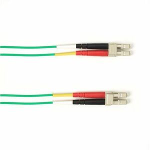 Black Box Fiber Optic Duplex Patch Network Cable - 49.20 ft Fiber Optic Network Cable for Network Device - First End: 2 x LC Network - Male - Second End: 2 x LC Network - Male - 1 Gbit/s - Patch Cable - OFNR - 50/125 &micro;m - Green - TAA Compliant