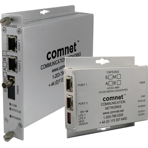 ComNet 2 Channel 10/100 Mbps Ethernet 1550/1310nm - 2 x Network (RJ-45) - 1 x SC Ports - SimplexSC Port - Single-mode - 1310 nm, 1550 nm Fiber - Fast Ethernet - 10/100Base-TX - 20 km - AC Adapter - Mountable, Rack-mountable