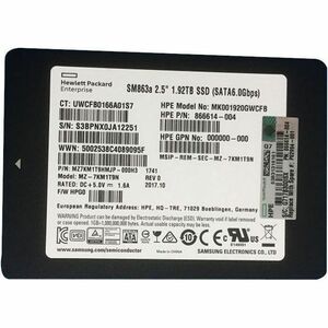 HPE Sourcing 1.92 TB Solid State Drive - 2.5" Internal - SATA - Mixed Use - Storage System Device Supported