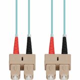 AddOn 2m SC to SC Aqua OM4 Duplex OFNP (Plenum-Rated) Fiber Patch Cable