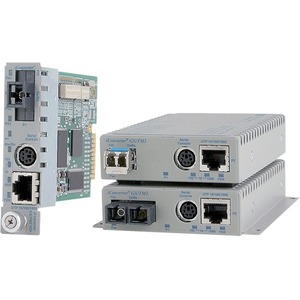 Omnitron Systems iConverter GX/TM2 Transceiver/Media Converter - 1 x Network (RJ-45) - 1 x SC Ports - DuplexSC Port - Management Port - Single-mode - 1310 nm Fiber - Gigabit Ethernet - 10/100/1000Base-T, 1000Base-X - 34 km - AC Adapter - External, Standalone - TAA Compliant