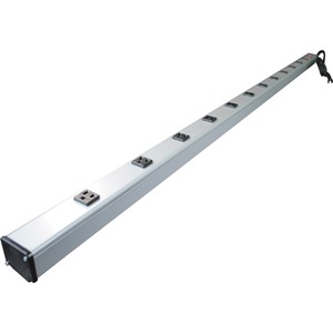 Wiremold Plug-In Outlet Center 12-Outlet Power Strip - NEMA 5-15P - 12 x NEMA 5-15R - 15 ft Cord - 15 A Current - 120 V AC Voltage - Rugged Gray