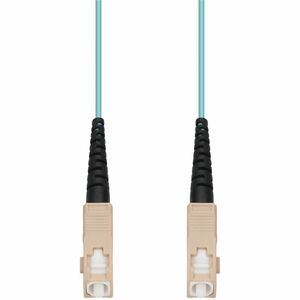 AddOn 90m SC to SC Aqua OM4 Simplex OFNP (Plenum-Rated) Fiber Patch Cable